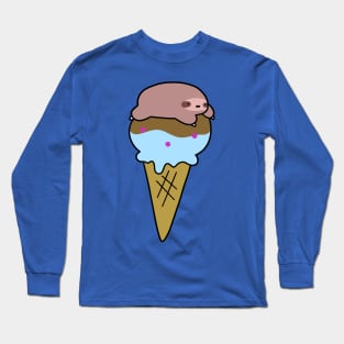 Sloth Icecream Cone Long Sleeve T-Shirt